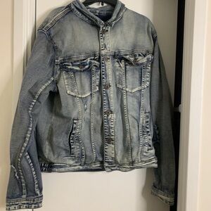 BKYS 2XL lucky charm denim jean jacket heavy bunny outdoor winter embroidered